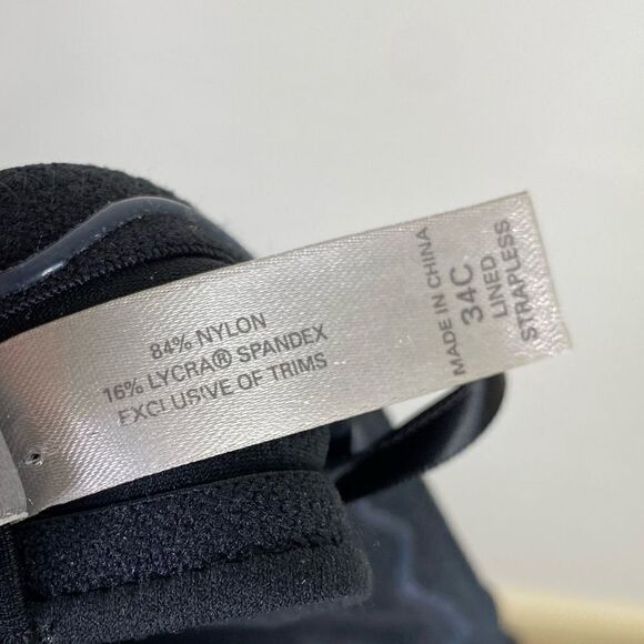 34C Victoria’s Secret Black Lined Strapless Convertible Bra - Picture 4 of 6